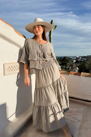 Calliente pellavahame, taupe