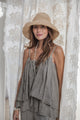 Calpe linen top, taupe
