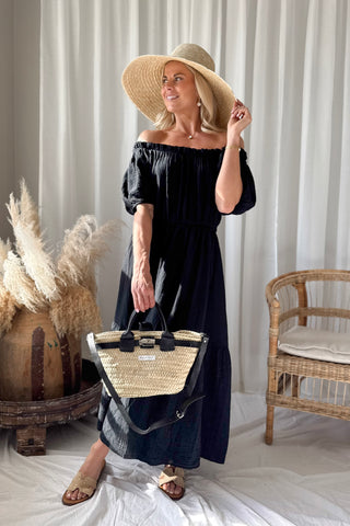 Capri Dream puuvillamekko, musta