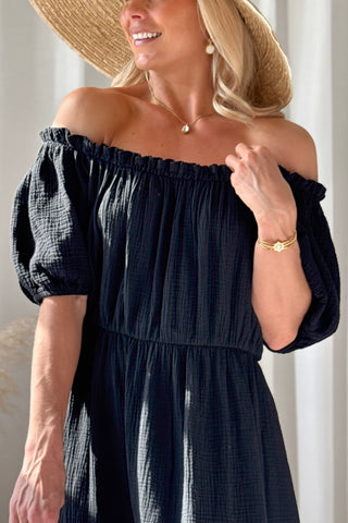 Capri Dream puuvillamekko, musta