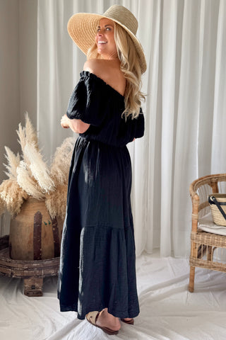 Capri Dream puuvillamekko, musta