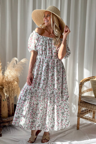 Capri Dream puuvillamekko, pink roses