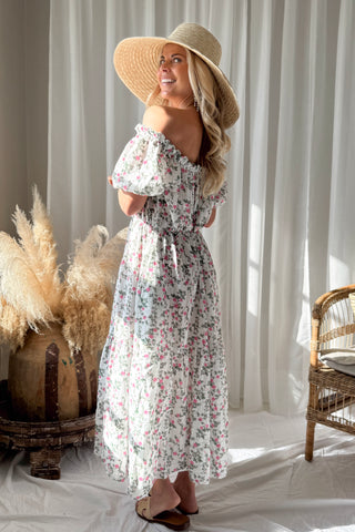 Capri Dream puuvillamekko, pink roses