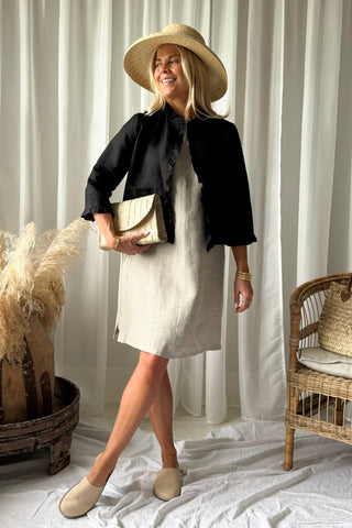 Cardelia linen bolero, natural