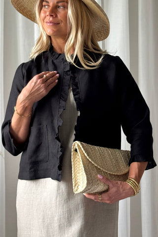Cardelia linen bolero, natural