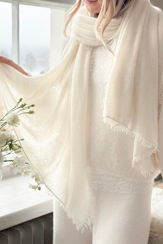 Cashmere love huivi, soft white