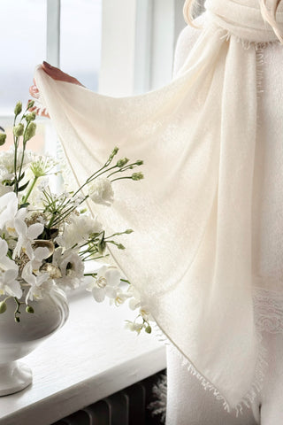 Cashmere love huivi, soft white