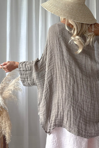 Castillo mesh pellavajakku, taupe