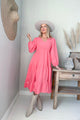 Charly linen dress, malibu pink