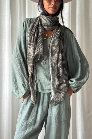 Chessie linen shirt, camo 