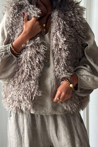 Chessie linen shirt, taupe