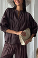 Cody cotton blouse, chocolate