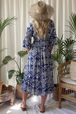 Coraline viscose dress, blue