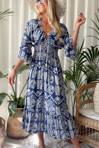 Coraline viscose dress, blue