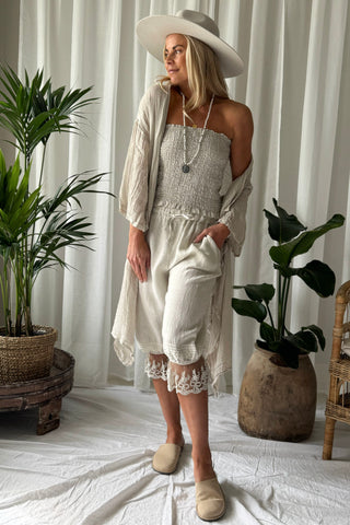 Cora linen top, sand