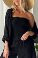 Cora linen top, black