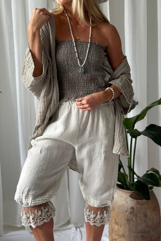 Cora linen top, taupe