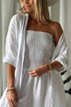Cora linen top, white