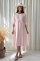 Cottage Romance pellavamekko, cool pink