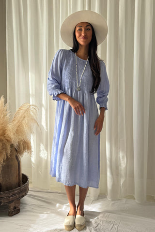 Cottage Romance linendress, lavender