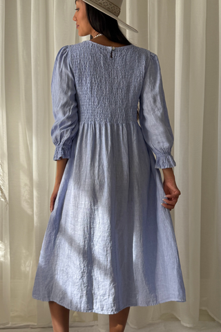 Cottage Romance linendress, lavender