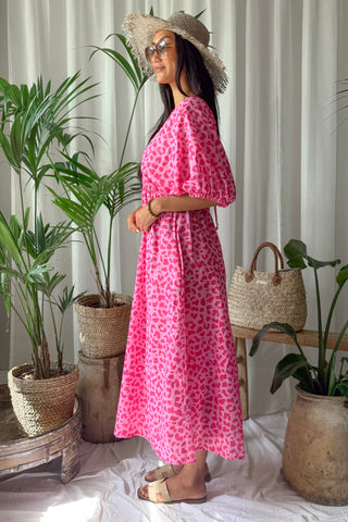 Cove Muse puuvillamekko, bright pink leo