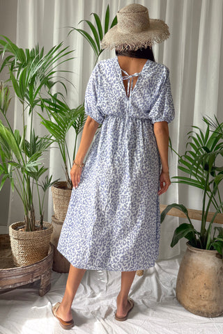 Cove Muse puuvillamekko, light blue leo