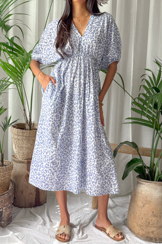 Cove Muse puuvillamekko, light blue leo