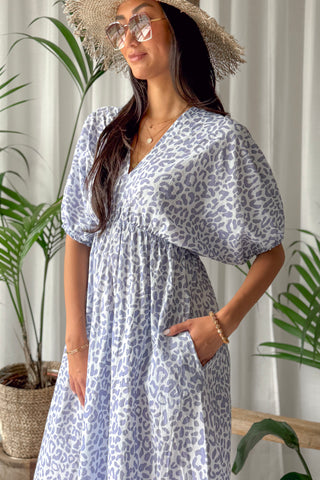 Cove Muse puuvillamekko, light blue leo