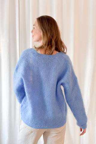 Coziness mohair cardigan, heavenly blue