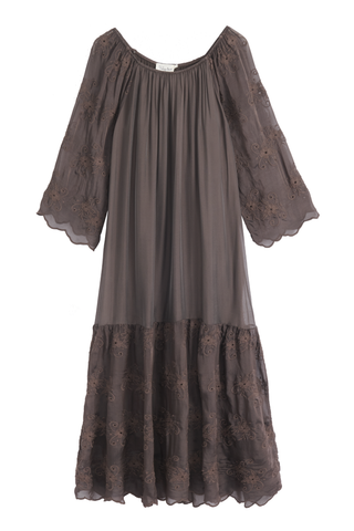 Daisy Dreams silkkiviskoosimekko, coffee