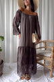 Daisy Dreams silkkiviskoosimekko, coffee