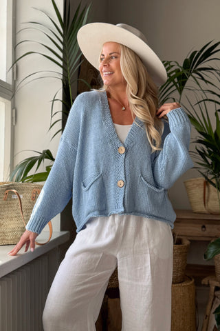 Dalia neuletakki, vaaleansininen