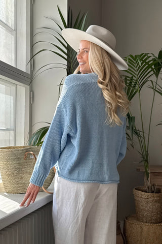 Dalia neuletakki, vaaleansininen