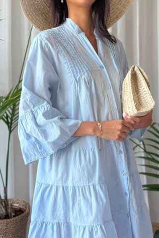 Daydrift babydoll puuvillamekko, light blue