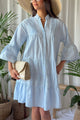 Daydrift babydoll puuvillamekko, light blue