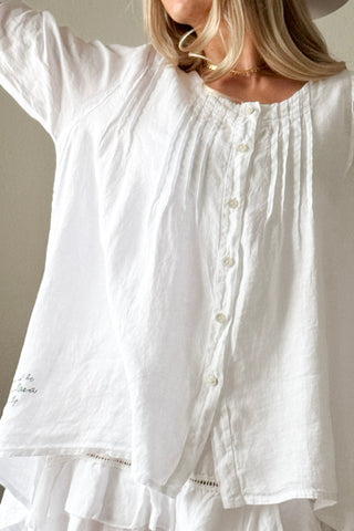 Deanna pellavatunika, valkoinen