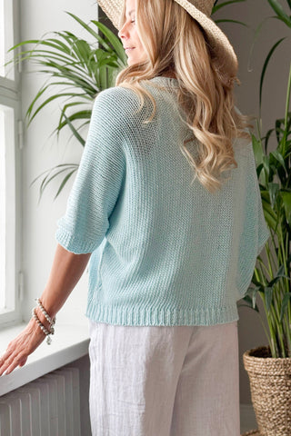 Deia cotton jumper, light blue