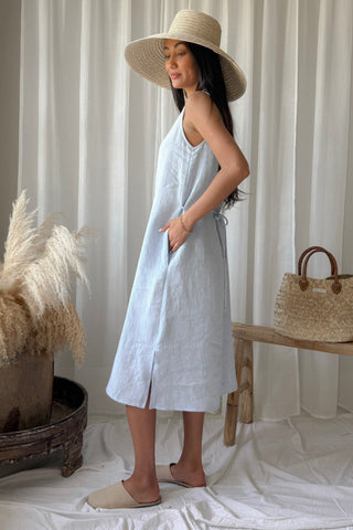 Diana pellavamekko, oxford blue