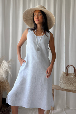 Diana pellavamekko, oxford blue