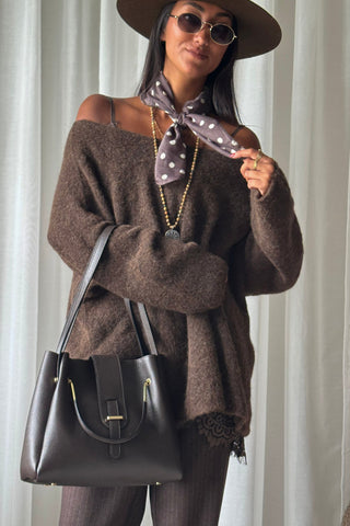 Dots scarf, coffee