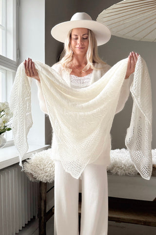 Dreamy Day mohair scarf, off white