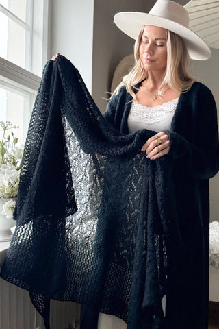 Dreamy day mohair scarf, black