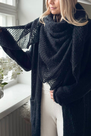 Dreamy day mohair scarf, black