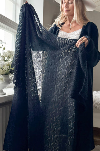 Dreamy day mohair scarf, black