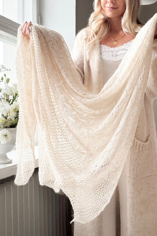 Dreamy Day mohair scarf, beige