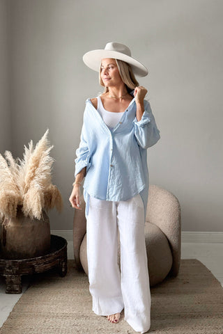 Easy Days pellavapaita, vaaleansininen