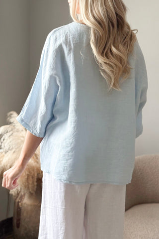 Edell pellavapaita, vaaleansininen