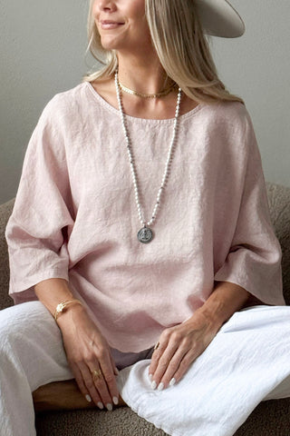 Edell pellavapaita, vaaleanpunainen