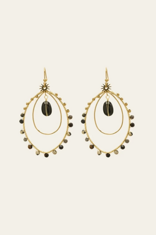 Eirene earrings, gold/beige